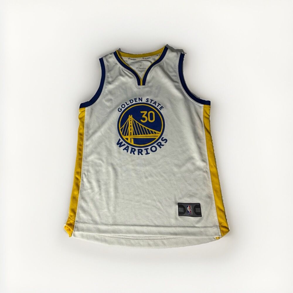 NWOT Stephen Curry Warriors #30 Youth Medium Fanatics Jersey White NBA